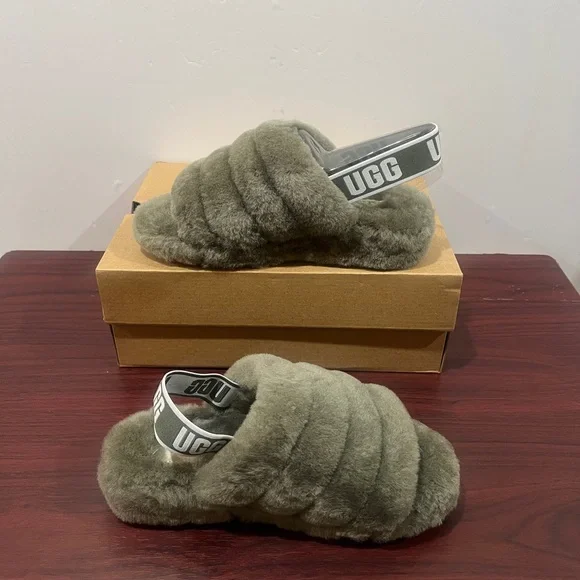 Ugg Fluff Yeah Slide, 1095119, Burnt Olive - Picture 3 of 11
